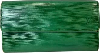 Louis Vuitton Epi Green Epi Leather Long Wallet (Bi-Fold) (Pre-Owned)
