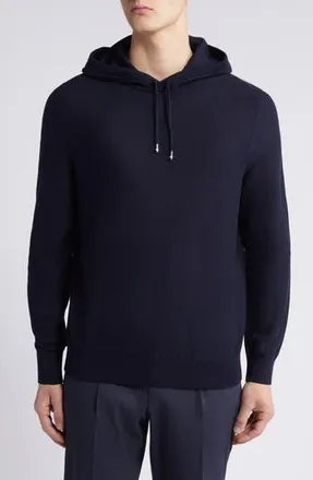 BOSS Trapani Mesh Sweater Hoodie in Dk Bu at Nordstrom Rack, Size Small