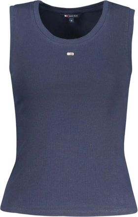 Tommy Hilfiger Cotton Tank Top - Dames - Tops zonder mouwen - Blauw - M - Katoen - Tops