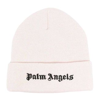 Palm Angels Logo Fine Knit Muts (Beige)