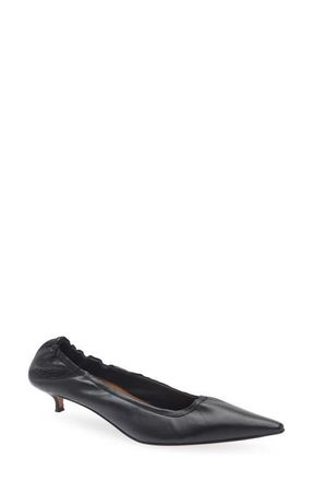 ATP Atelier Valfurva Pointed Toe Kitten Heel Pump in Black at Nordstrom, Size 11Us