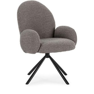 DRAWER Silla de oficina de tela rizada y metal - Gris