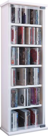ebuy24 Ebuy24 - Vcm Cd Estante Madera Armario Cd Con Puertas De Vidrio De Seguridad Esg Para 204 Cd O 72 Dvds Dimensiones: Al. 92 X An. 31 X T. 18 Cm Estante
