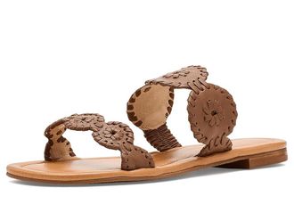Jack Rogers Lauren II Flat Sandal Womens Sandals Cognac : 8.5 M, Leather