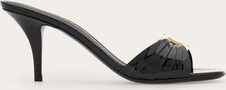 Ferragamo Women Gancini ornament slide Black Size 2.5