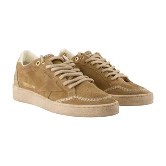 Golden Goose Womens Ballstar Sneakers - Golden Goose Deluxe Brand Leather Brown Calfskin Shoes