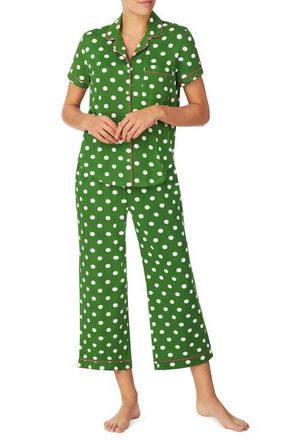 Kate Spade New York print crop pajamas in Grn Dot at Nordstrom, Size X-Small