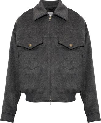 Versace Blouson in Llama Wool - - Jackets - Uomo - Grigio - L