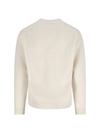 Maison Kitsun&eacute; Mens Sweaters White Merino Wool