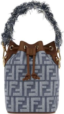 Fendi Borsa a secchiello Mon Tresor FF mini - Blu