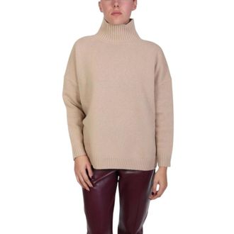 Max Mara Truien & Vesten, Dames, Bruin, L, Denim, Turtleneck Trui