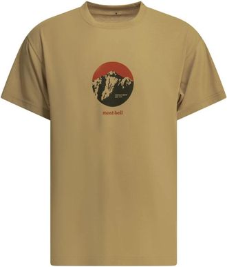 Montbell Mountain T-shirt met opdruk - Heren - T-shirts - Beige - XL - Polyester - Tops