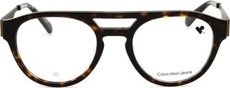 Calvin Klein Jeans CKJ24633 Round Acetate Eyeglasses - Brown