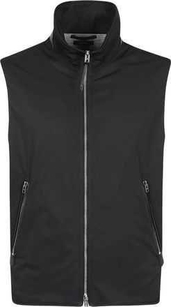 Tom Ford Gilet met kasjmier voering - Heren - Bodywarmers - Zwart - XL - Kasjmier - Jassen