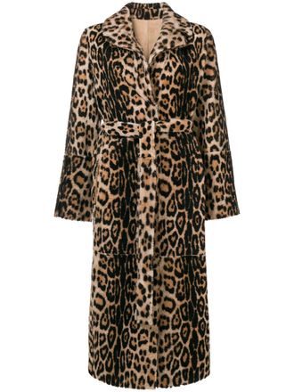 Yves Salomon leopard print fur coat - Neutrals