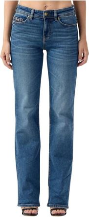 Versace Jeans Couture Straight-Leg Jeans - Dames - Jeans - Blauw - Maat: W26 Katoen