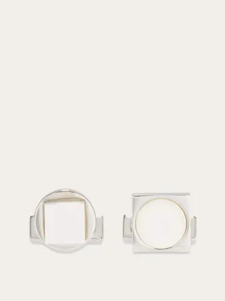 Ferragamo Men Mother of pearl cufflinks Silver
