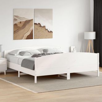 Berkfield Home Bed Frame without Mattress White 200x200 cm Solid Wood Pine