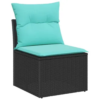 vidaXL Set Di Divani 4 Pz Nero Polyrattan Vidaxl