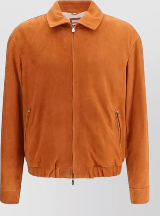 Brunello Cucinelli leather bomber jacket