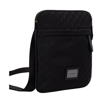 Emporio Armani Eagle All Over Crossbody - Heren - Tassen - Zwart - Maat: ONE Size Polyamide