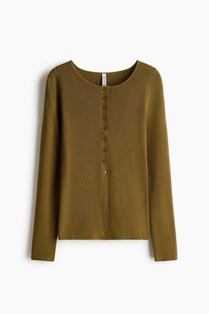 H&M Cardigan in Rippstrick - Green