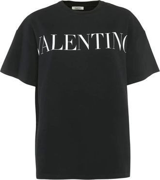 Valentino T-shirt in cotone con logo - Nero