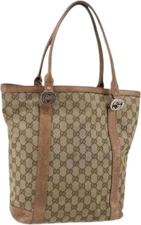 Gucci Pre-owned Canvas Tote Bag - Dames - Vintage Shopper - Beige - ONE Size - Vintage