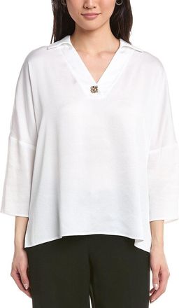Joseph Ribkoff V-Neck Brooch Top
