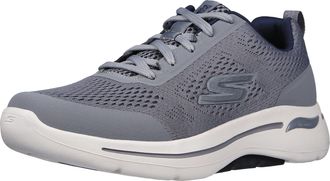 Skechers Mens Gowalk Arch Fit-Athletic Workout Walking Shoe with Air Cooled Foam Sneaker, Grey/Navy, 10.5 UK