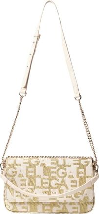 Ga&euml;lle Paris Beige Schoudertas met Logopatroon - Dames - Schoudertassen - Beige - ONE Size - Leer - Tassen