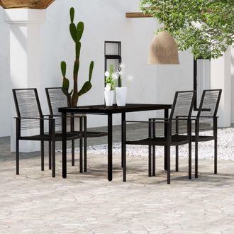 Berkfield Home 5 Piece Garden Dining Set Black
