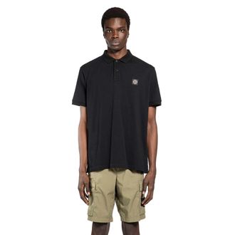 Stone Island Logo Appliqu&eacute;d Piqu&eacute; Polo Shirt