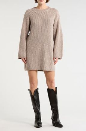 Lush Long Sleeve Sweater Dress in Brown at Nordstrom Rack, Size X-Large