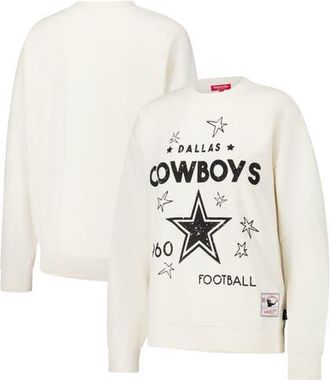 Mitchell & Ness Womens Mitchell & Ness Cream Dallas Cowboys Lightweight 3.0 Logo Pullover Sweatshirt at Nordstrom, Size Xx-Large