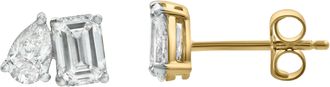 LuvMyJewelry Valessa 14K Gold Lab Grown Diamond Toi Et Moi Earrings - 1.25 Ct