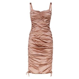Dolce & Gabbana Hazelnut Sweetheart Neckline Dresses with Straps - female - Dolce & Gabbana - Party Dresses - Brown - M - Dresses