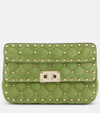 Valentino Garavani Rockstud Spike Small suede top-handle bag