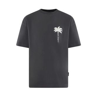 Palm Angels T-Shirts, male, Gray, S, The Palm T-Shirt