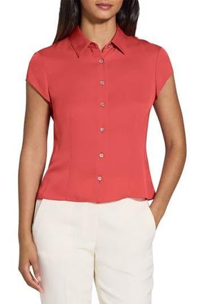 Theory Cap Sleeve Silk Shirt in Claret at Nordstrom Rack, Size Medium
