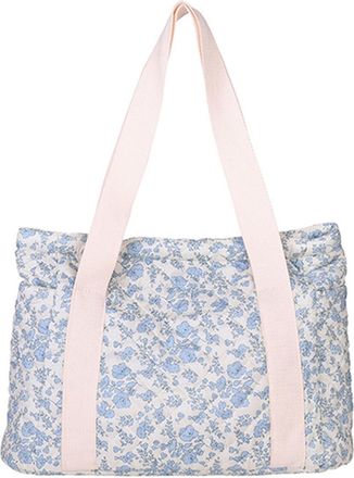 Generic Quilted Tote Bag Large Handbag Puffy Shoulder Bag for Women Travel Work (Blue)