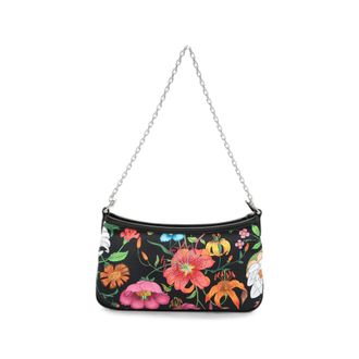 Gucci Small Gossip Floral-print Chain-link Shoulder Bag
