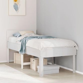 vidaXL Vidaxl - Estructura De Cama Sin Colch&oacute;n Madera Maciza Blanca 75x190 Cm