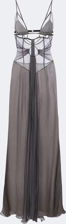 Nensi Dojaka Cutout sheer silk gown