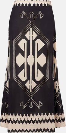 Johanna Ortiz Printed cotton poplin maxi skirt