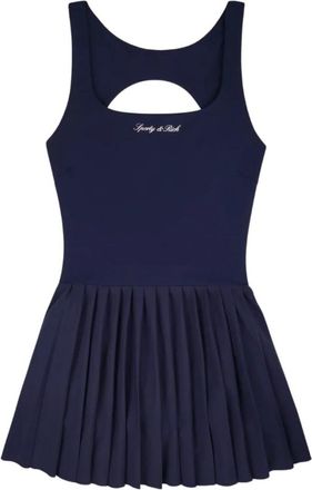 Sporty & Rich Signature Logo Court Jurk - Dames - Tenniskleding - Blauw - M - Polyester - Fitness