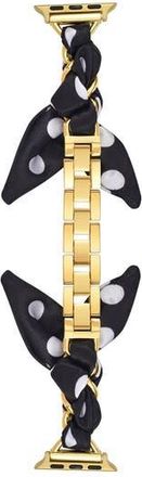 BCBGeneration Polka Dot Scarf & Chain Watch Band in Black at Nordstrom Rack, Size 38 Mm