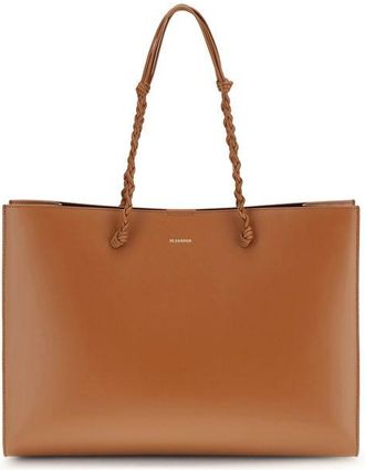 Jil Sander Brown Calf Leather Bos Taurus Shoulder Womens Bag