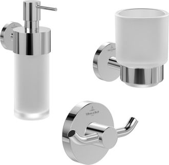 Villeroy & Boch Villeroy&boch - Portavasos + Dispensador De Jab&oacute;n + Toallero Doble Elements Tender