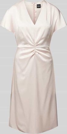 HUGO BOSS Midikleid mit V-Ausschnitt Modell Dulania in Hellrosa, Gr&ouml;&szlig;e 38